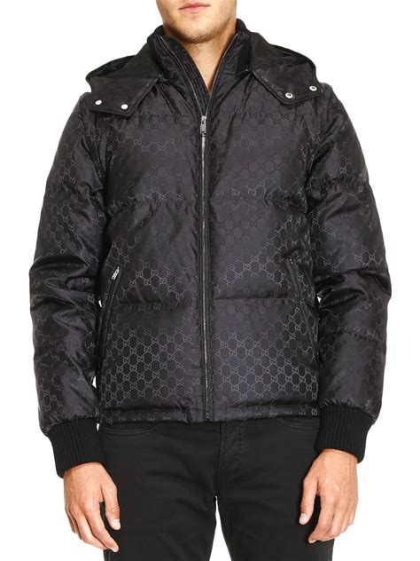 gucci jacquard puffer jacket|Gucci short puffer jacket.